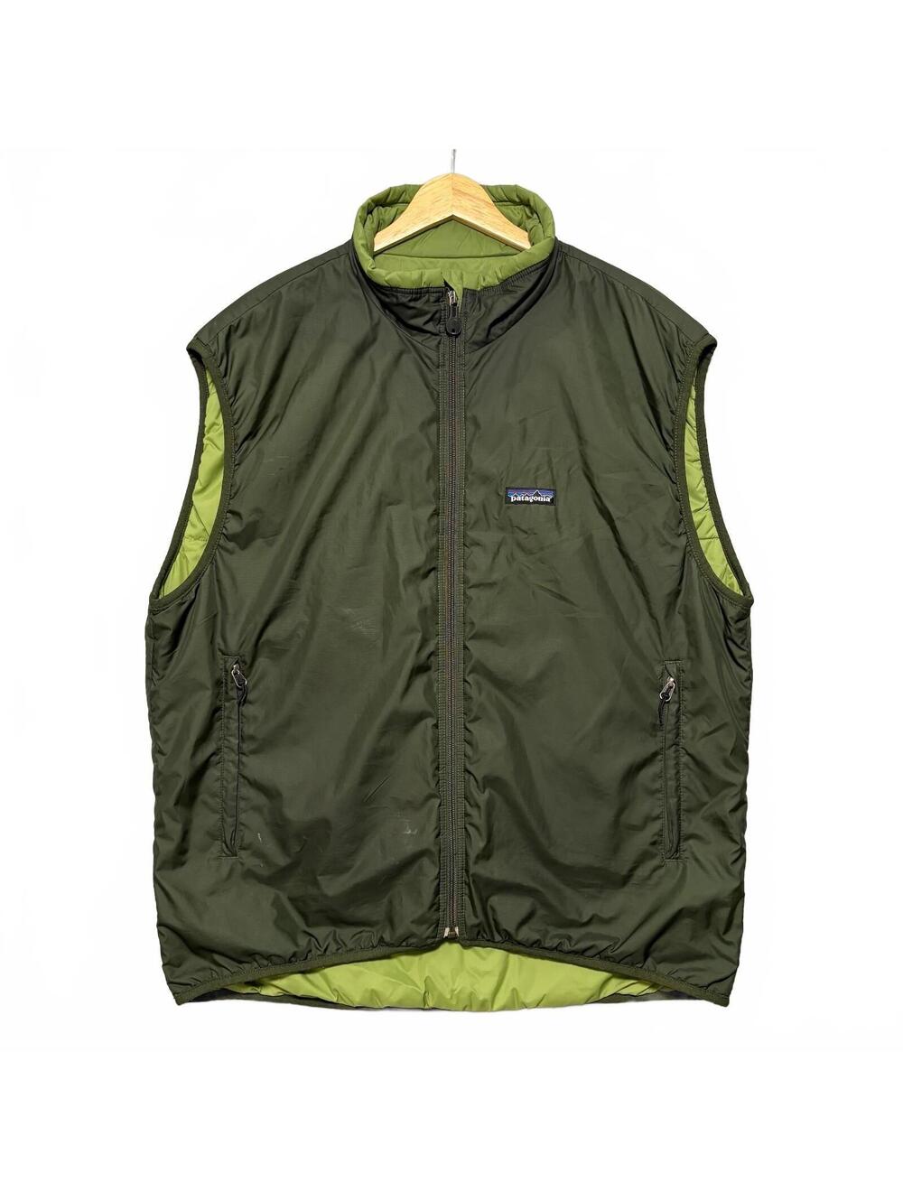 VTG 90's Patagonia Puffball Vest Insulated Size L Olive Green Made in Thailand